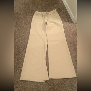 Zara Cream Wide Leg Jeans